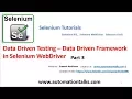Selenium - Data Driven Framework