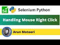 Mouse Right Click using Selenium Python Selenium Python