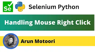 Mouse Right Click using Selenium Python Selenium Python