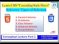 CSS Tutorial in Hindi Selectors in CSS Types of CSS Selectors Part-1 Web Development Tutorials