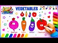 Vegetables Coloring for Kids Learn Vegetable Names Colors Easy Coloring for Toddlers