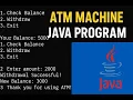 Java ATM Machine Program Real Life Project in Java Complete Explanation for Beginners