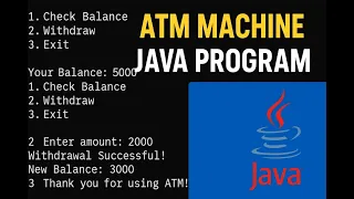 Java ATM Machine Program Real Life Project in Java Complete Explanation for Beginners