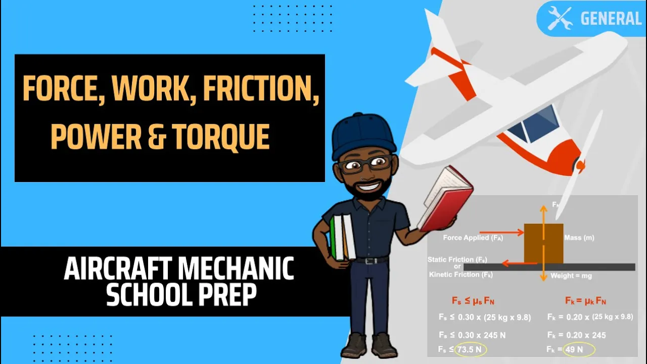 Aircraft Basic Physics-Force, Work, Friction, Power & Torque| A&P Mechanic-General