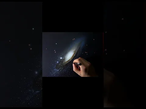 A galaxy on black paper #Drawing