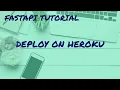 FastAPI Tutorial for beginners 13 part1 - FastAPI Deployment on heroku with PostgreSQL database