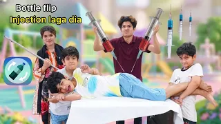 😱 Bottle flip fun injection  😭| sui wala injection funny video | injection wala MoonVines