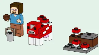 LEGO Instructions | Minecraft | 662407 | Steve and Mooshroom | Magazine Gift