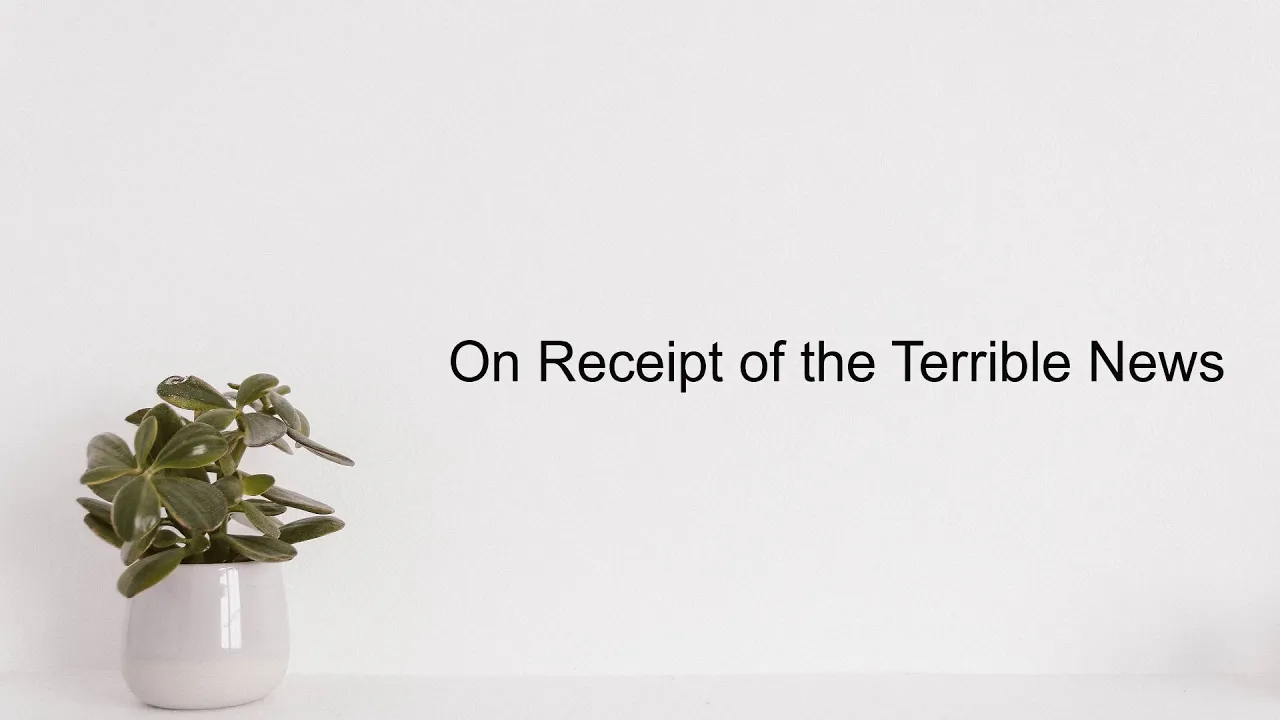 On Receipt of the Terrible News - A video poem by Michael Bedford