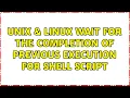 Unix Linux Wait for the completion of previous execution for shell script 3 Solutions