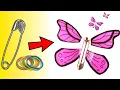 Download Lagu How to make flying butterfly with safety pin, rubber band and paper - Flying butterfly paper craft