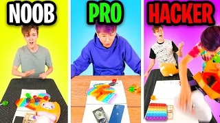 noob vs pro vs hacker in trading master 3d fidget toy trading app got scammed 