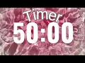 50 Minute Timer No Music Aesthetic Pink Water Background Focus Timer with End Bell study