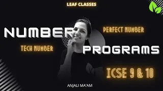 NUMBER PROGRAMS TECH NUMBER PERFECT NUMBER ICSE 9 10 Anjali Ma am