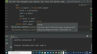 Palindrome in python using Stacks Lab 06