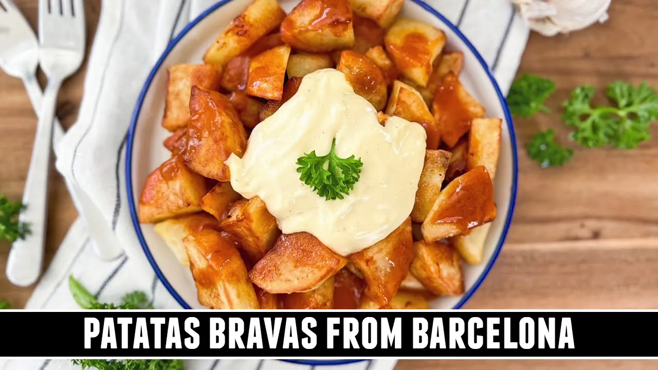 The FAMOUS Patatas Bravas from Barcelona Spain   CLASSIC Tapas Recipe