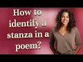 How to identify a stanza in a poem