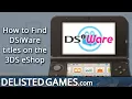 How to Find DSiWare titles on the 3DS eShop