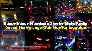 truk dan bus pakai strobo mata sudah biasa kini sound horeg juga pakai strobo mata viral banget