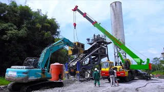 Dangerous Heavy Fleet Demolition! Kobelco SK200 & Tadano Crane Teamwork