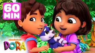 Dora & Diego Rescue Baby Animals! 🐶 60 Minutes | Dora & Friends