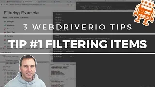 3 WebdriverIO Tips Filtering Items Tip