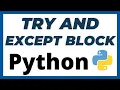 Try and except catch block in Python tutorial Exception and error handling