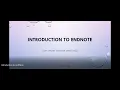 Introduction to EndNote