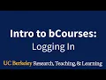 Logging in to bCourses