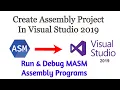 Create Assembly Project-Visual Studio 2019-Run-Debug-MASM-Assembly-Language-Program-8086-Asm-Code-86