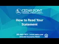 Cedar Point Digital Banking How to Read Your Statement