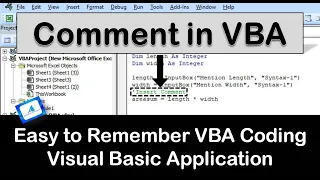 How to Insert Comment in VBA Coding VBA Tutorial By Rohit Narang
