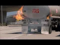 White-Freightliner WFT rolling gas tanker fire \u0026 rescue