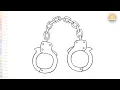 Handcuffs drawing easy Outline drawing tutorial How to draw Handcuffs step by step