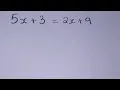 Solve 5x 3 2x 9 for x Linear Equations