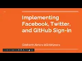 Implementing Facebook Twitter and GitHub SignIn