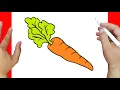 Lagu Como dibujar UNA ZANAHORIA paso a paso y MUY FACIL - Dibujos para Colorear