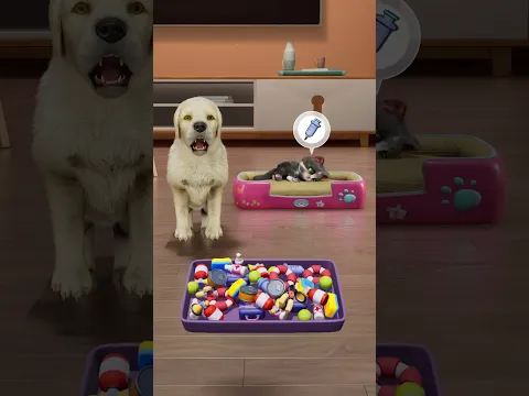 KittenMatch3D/パズにゃん3D Cats and dogs are good friends, love knows no boundaries #ねこ #cat #dogs  #fyp