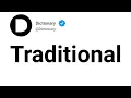 Traditional Meaning In English