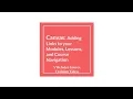 Canvas Adding Links to Modules Lessons and Course Navigation
