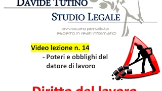 Diritto del lavoro - Video Lezione n. 14: Poteri e obblighi del datore di lavoro