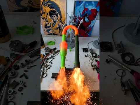 💥 Я распечатал реактивный двигатель и он заработал Pulse jet engine #Shorts #diy Игорь Белецкий