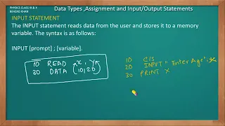 INPUT Statement In GW Basic