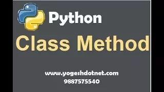 class method in python Lecture 13 hindi