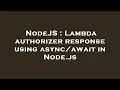 NodeJS Lambda authorizer response using in Node js