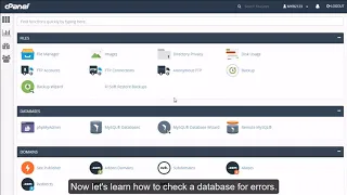 cPanel MySQL Tools - Check a Database for Errors