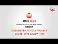 Codeigniter Article Project - Login Form Validation