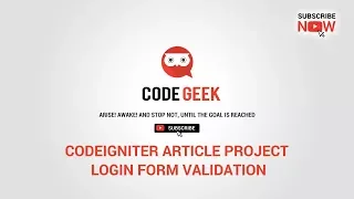 Codeigniter Article Project - Login Form Validation
