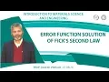 Error function solution of Fick s second law