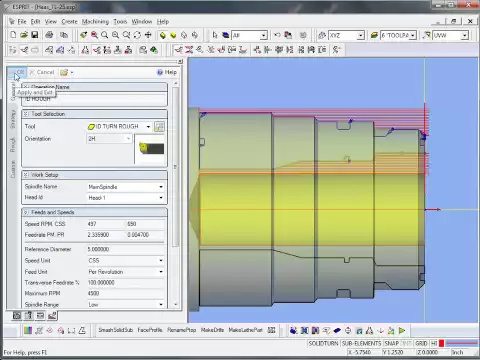 Download MP3 ESPRIT CAM - Lathe programming from .dxf